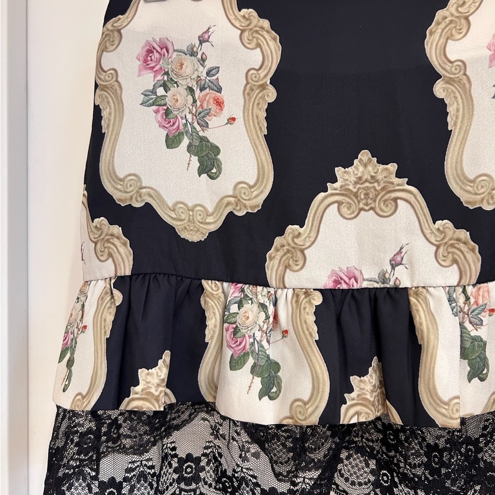 REVOLVE Rose Black and Cream Mini Skirt - Picture 9 of 11